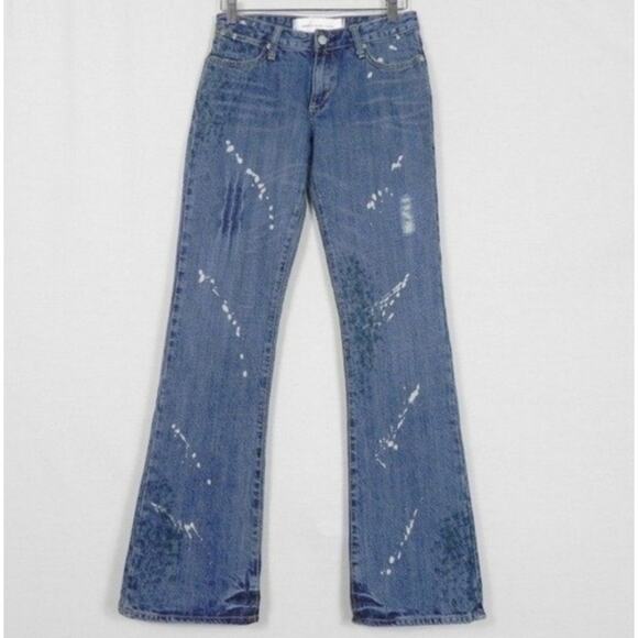Paper Denim & Cloth New Ripper Super Low Flare Jeans Paint Splatter 27 - Picture 4 of 8